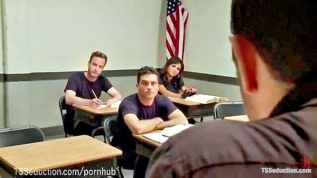 ts dominates police academy star : TS Seduction