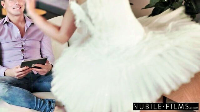 nubilefilms, blowjob, ballerina - ballerina rides boyfriends dick