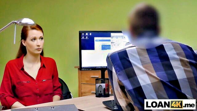 milf, big tits, redhead - redhead milf gets loan