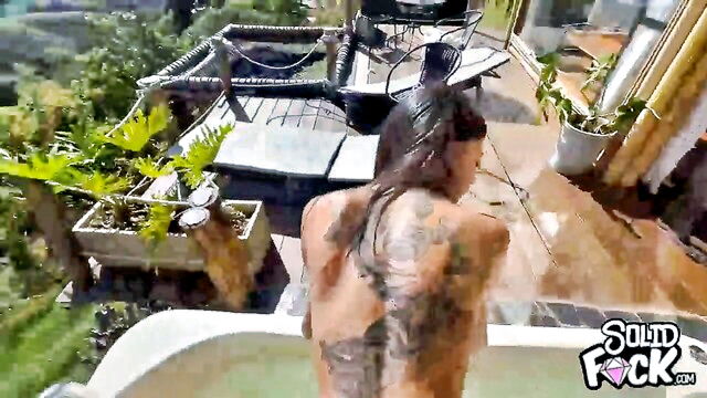 anal, amateur, big tits - stepsister jacuzzi sex