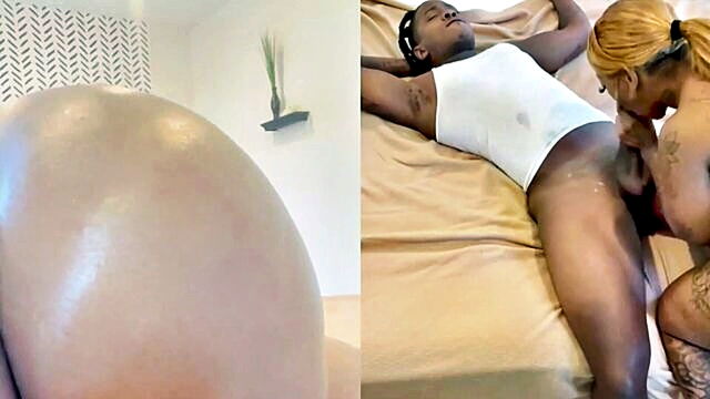 big ass, big tits, ebony - a busty ebony milf indulges in a steamy handjob session