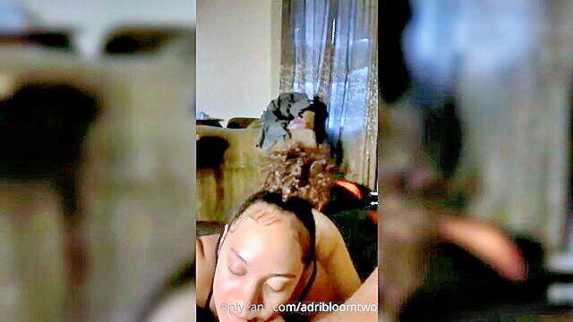 ebony, blowjob, amateur - amateur ebony slut takes a cumshot on her face