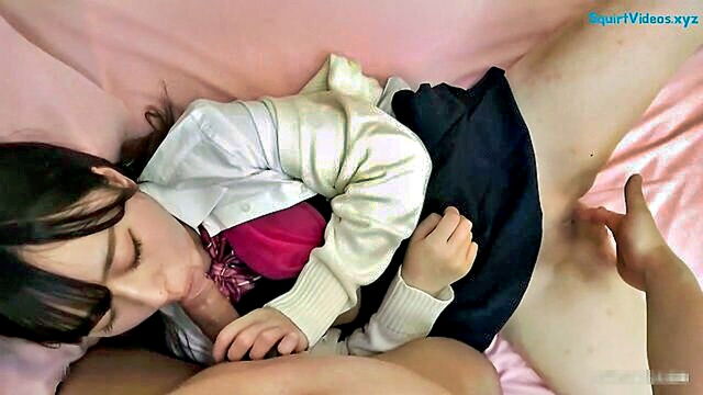 japanese, asian, blowjob - asian beauty fulfills her ambition with a creampie