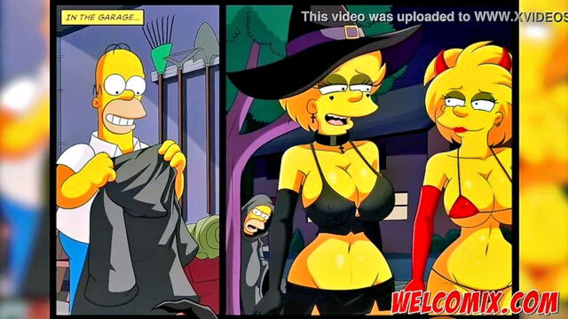 orgy, liza, anime - witches simpsons orgy