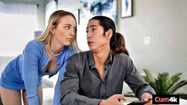 blowjob, creampie, blonde - lily larimar crest mazda