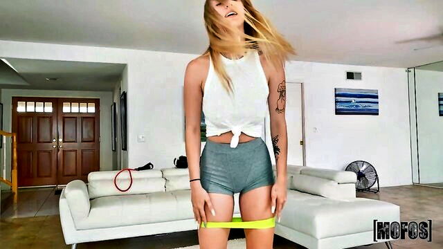 athletic, big boobs natural, bald pussy - mlf sex with huge dick