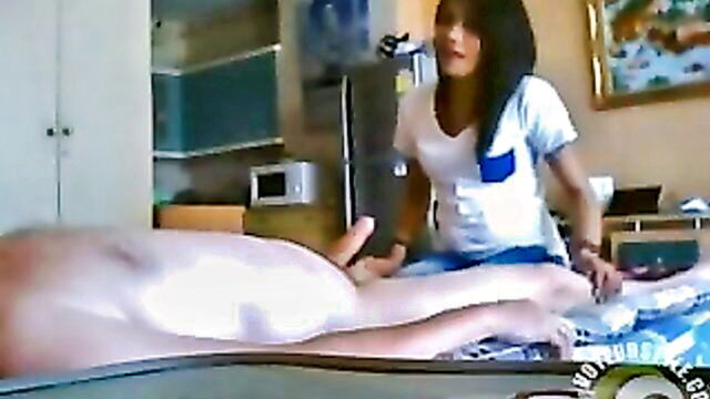 thighs, wild, massage - leg massage turns into blowjob