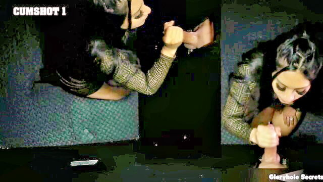 brunette, blowjob, gloryhole - kimberly love gloryhole blowjob