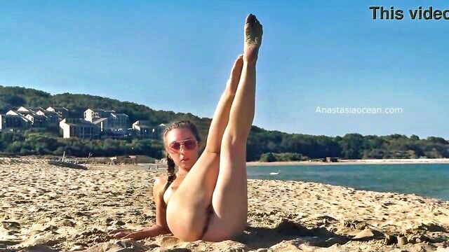 beach, public, beautiful woman - nude girl on the public beach