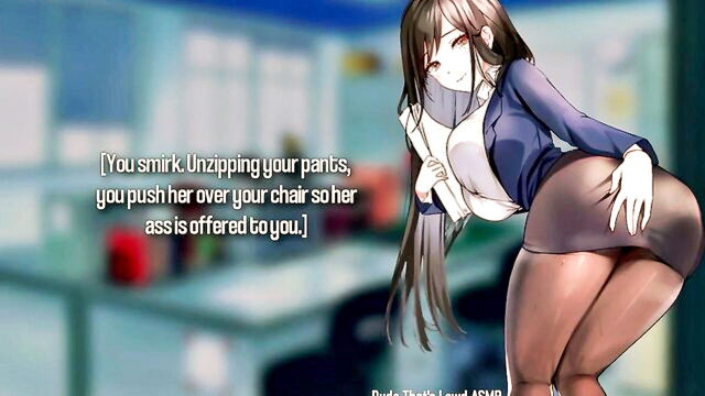 asmr, anime, anal asmr - anal asmr secretary action