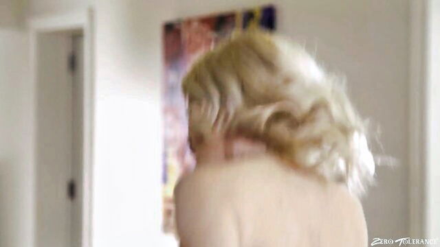 with her, with huge, stunning blonde - blonde big tits couch tryout