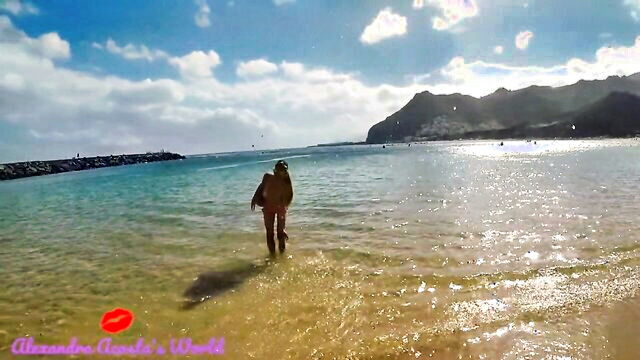 blonde, 60fps, cumshot - pretty trans girl masturbating in bikini