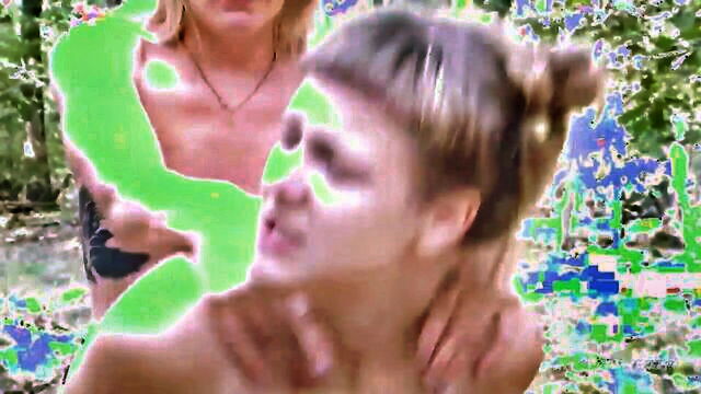 strapon sex in the forest