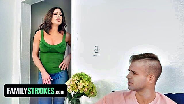Nina Dolci - milf stepmother helps stepson gain confidence with deep throat and big tits Family Strokes
