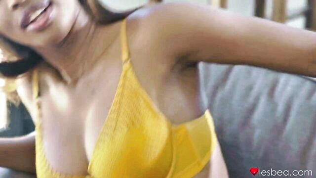 bald pussy, athletic, big boobs natural - latina lesbo swimming suit