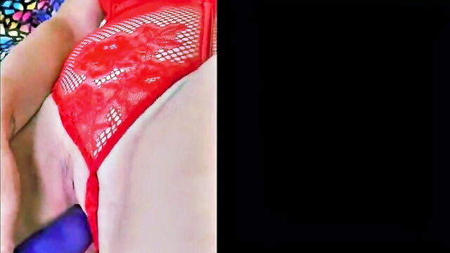 red lingerie dildorama orgasms