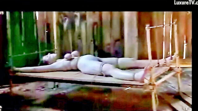 unknown, bondage, public nudity - sadistic mans slave play