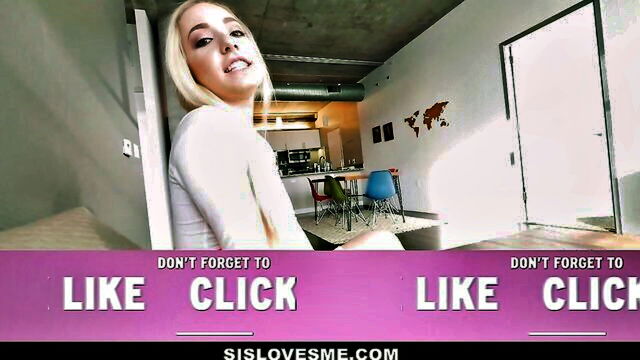 pov fucking, beautiful blonde girl, dick sucking - pink stepsister rides dick