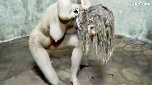 filth, unknown, bondage - slave in the basement