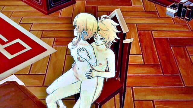 cum, creampie, cumshot - genshin impact hentai aether and lumine