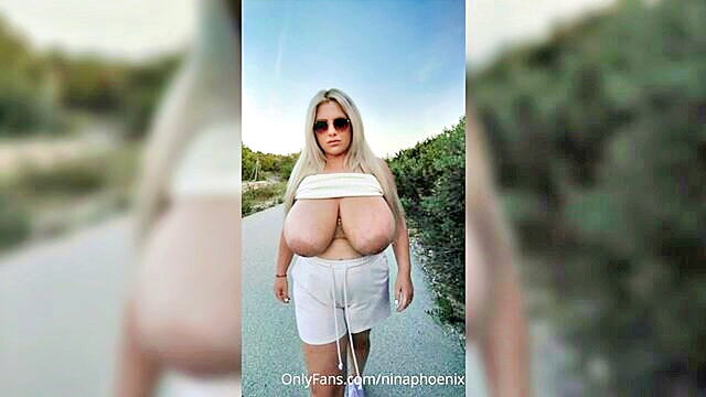 big boobs, amateur, big tits - amateur with big boobs walks around naked