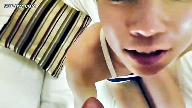 amateur, asian, japanese - asian beauty gives a sloppy blowjob and handjob