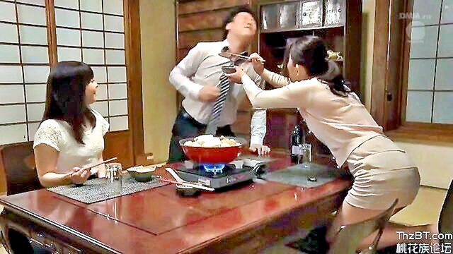 cowgirl, asian, milf - mommy and wife have steamy sex in the kitchen