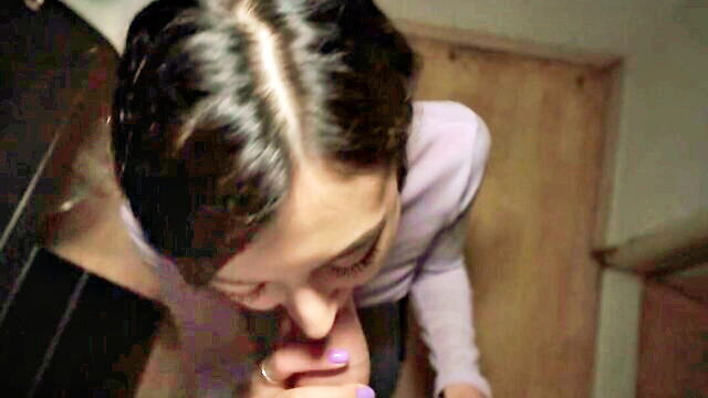 blowjob, european, big cock - cute agent rides massive dick