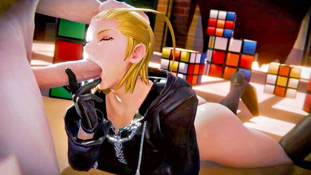 rebecca (one piece), futanari is bigger, long tongue - larxene gets fucked long