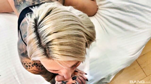 slutty blonde, gets fucked, on the bed - lila evance bed scene