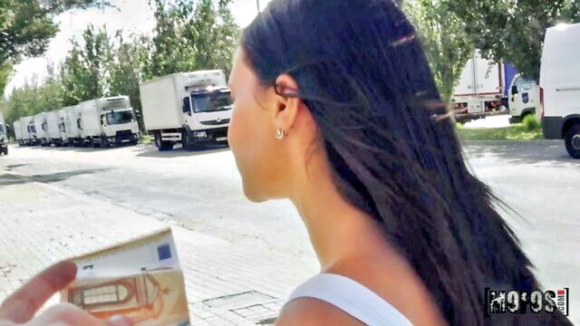 athletic, amateur, bald pussy - sneaky street fuck handjob
