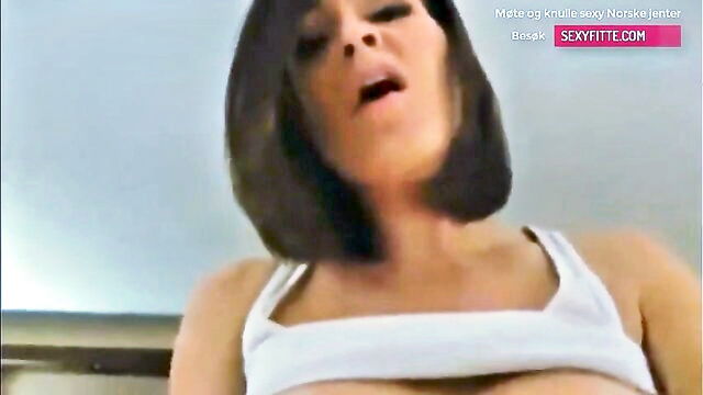 brunette, busty, big tits - norwegian gal norway sparsepassionatehd