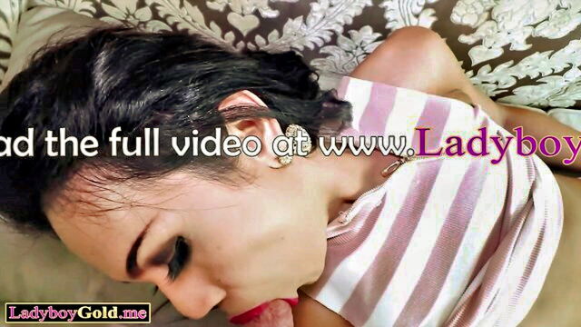 shemale, ladyboy, tranny - khawn gives a blowjob with her big ass