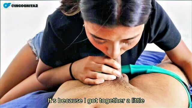 amateur, latina, cumshot - hermanastra virgin first time blowjob