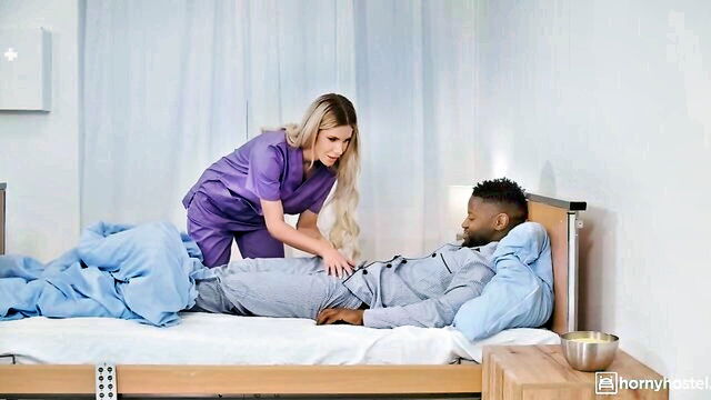 athletic, bald pussy, bedroom - nurse ema karter interracial