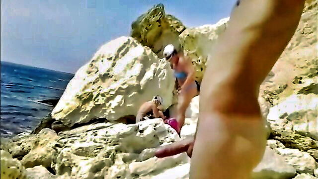 public, outside, big cock - public beach orgy