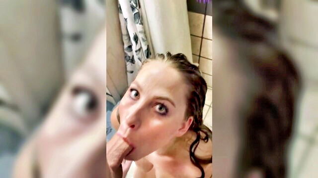 facial, green eyes, ropes of cum - huge shower facial kbitchesssss