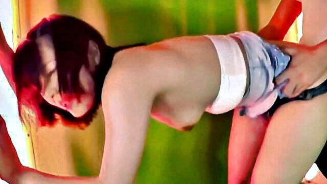 japanese, big ass, asian - brunette bombshell squirts in wild arcade fuck