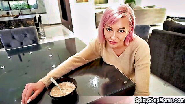 big pornstar tits, big tits milf, blowjobs with big tits - pink haired busty stepmom