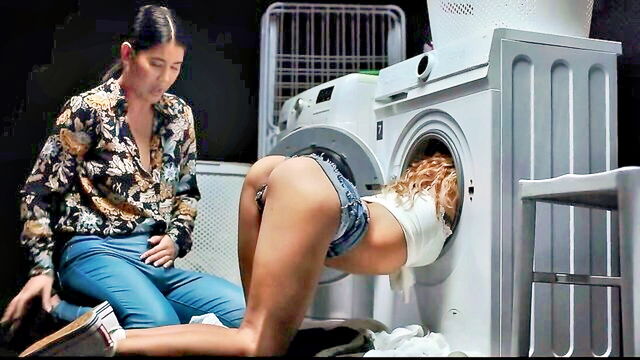babes, big cock, anal - transsexual washing machine creampie