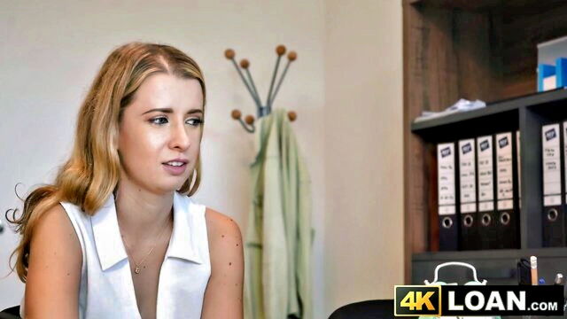 andrea spreads pussy for loan manager