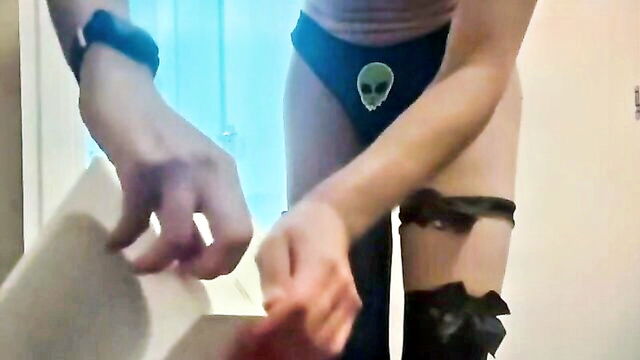 transsexuals, teen 18+, lingerie - trans gal femboy lingerie video