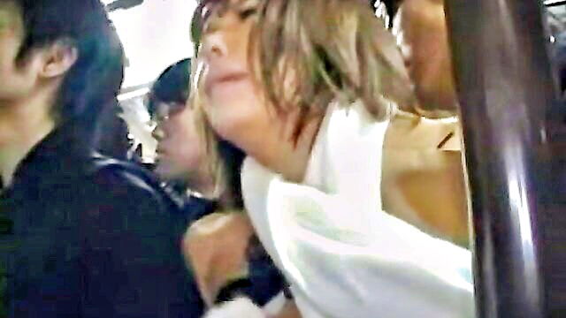 babe, blowjob, japanese - japanese babe gets the doggy treatment on a train