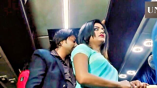 milf, indian, creampie - seductive indian woman in traditional attire experiences wild sex on a moving bus