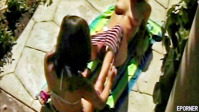 lesbians, vintage, outdoor - lesbians play with each other