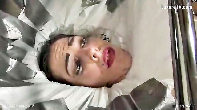 queensnake, bondage, feet - queensnake squirt bath