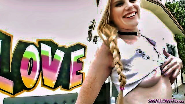 big tits, big booty, cute teen tits - swallowed blowjob action
