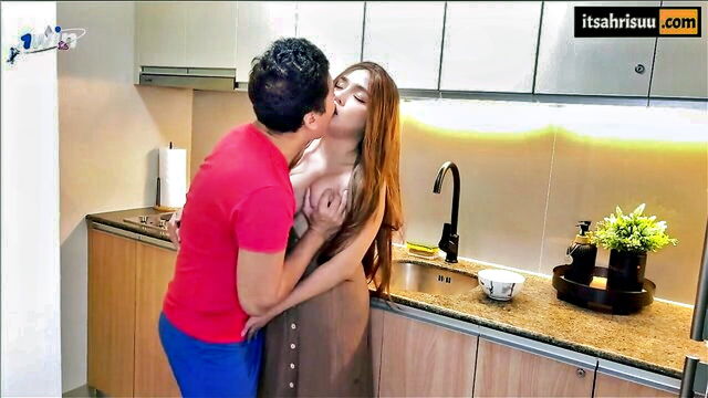 babe, pinay face reveal, latina - drilling action in the kitchen