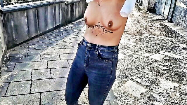 big boobs porn, flashing, big tits - erect nipple tit show
