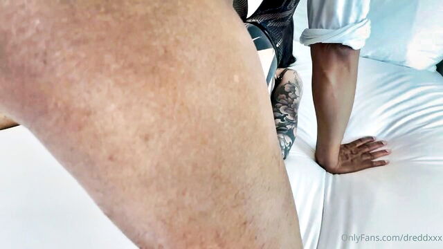 goth, sexy, inked - black guy fucks goth pawg hard